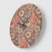 Vintage samtene Blumendrucke Große Wanduhr (Winkel)