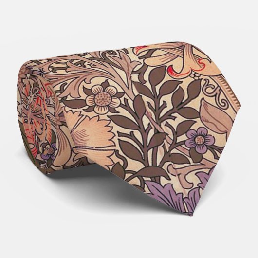 Vintage samtene Blumendrucke Krawatte (Gerollt)