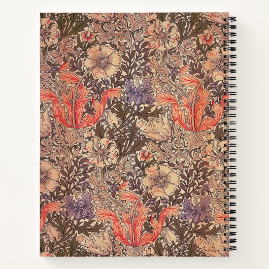 Vintage samtene Blumendrucke Notizblock (Rückseite)