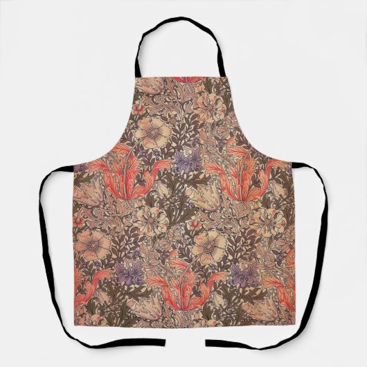 Vintage samtene Blumendrucke Schürze (Vorderseite)