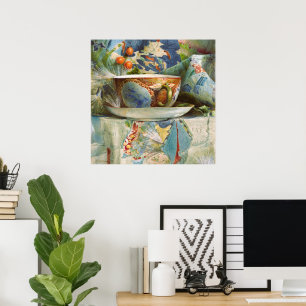 Vintage-Samuel-Colman-Tasse-Stillleben-Kunst Poster