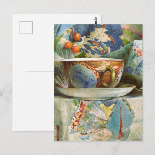 Vintage-Samuel-Colman-Tasse-Stillleben-Kunst Postkarte