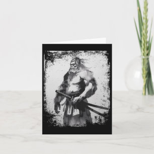 Vintage-Samurai-Bigfoot-japanische Kunst Anime Karte