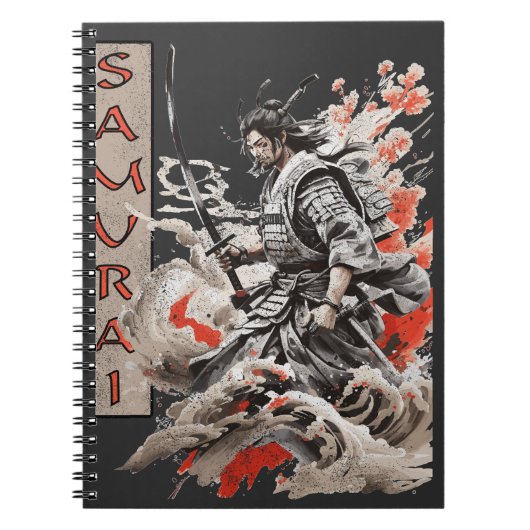 Vintage-Samurai-Design Notizblock (Vorderseite)