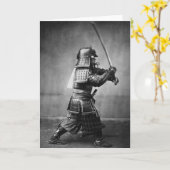 Vintage Samurai-Foto-Gruß-Karte Karte (Gelbe Blume)