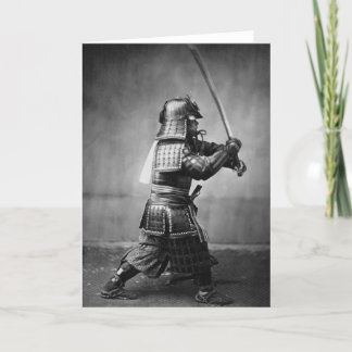 Vintage Samurai-Foto-Gruß-Karte Karte