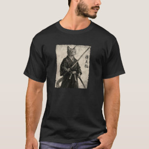 Vintage-Samurai-Katze japanisches ästhetisches Kun T-Shirt