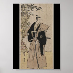 Vintage Samurai mit Bambus circa 1700er Poster