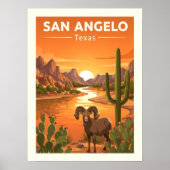 Vintage San Angelo Texas Poster (Vorne)