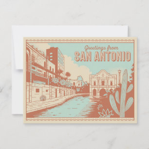 Vintage San Antonio Postkarte Grüße aus