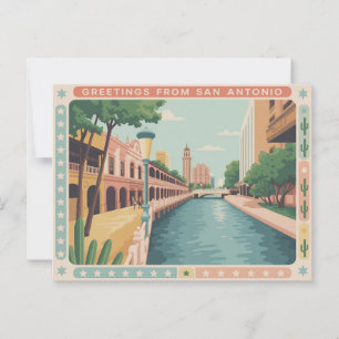 Vintage San Antonio Postkarte Grüße aus