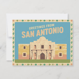 Vintage San Antonio Postkarte Grüße aus