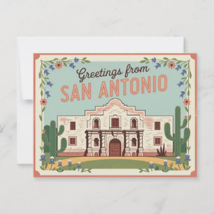 Vintage San Antonio Postkarte Grüße aus
