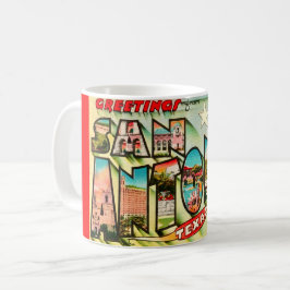 Vintage San Antonio Postkarten-Tasse Kaffeetasse