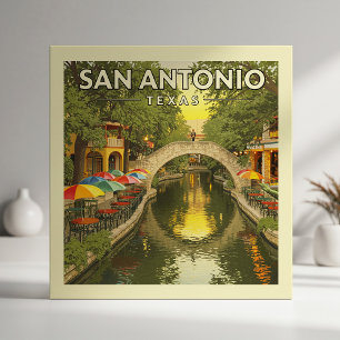 Vintage San Antonio Texas Fliese