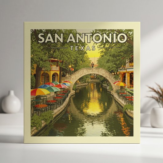 Vintage San Antonio Texas Fliese