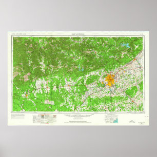 Vintage San Antonio TX Topo Poster
