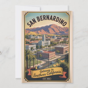 Vintage San Bernardino Kalifornien Retro-Reise Feiertagskarte