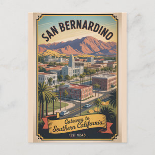 Vintage San Bernardino Kalifornien Retro-Reiseziel Postkarte