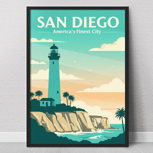 Vintage San Diego-Amerikas schönste Stadt Poster