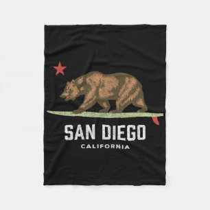 Vintage San Diego Kalifornien Bär Surfen Jungen Mä Fleecedecke