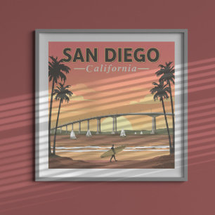 Vintage San Diego Kalifornien Poster