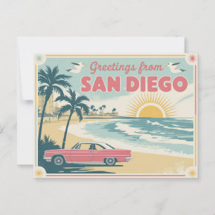 Vintage San Diego Postkarte Grüße aus