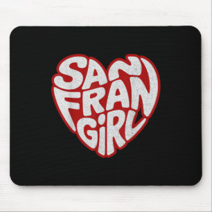 Vintage San Fran Mädchen Retro San Francisco Mädch Mousepad