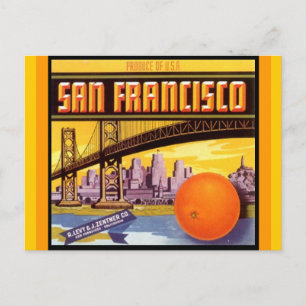 Vintage San Francisco Brand Fruit Citrus Postcards Postkarte