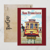 Vintage San Francisco Cable Car Travel Postkarte (Vorne/Hinten)