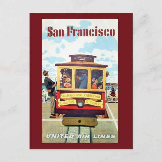 Vintage San Francisco Cable Car Travel Postkarte (Vorderseite)