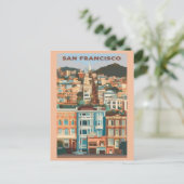 Vintage San Francisco California Gemälde Ladys Postkarte (Stehend Vorderseite)
