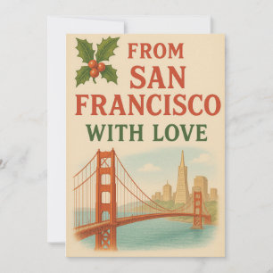 Vintage San Francisco Feiertagskarte