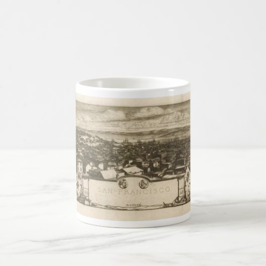 Vintage San Francisco-Illustration Kaffeetasse (Mittel)