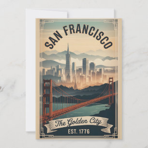 Vintage San Francisco Kalifornien Golden City Retr Feiertagskarte