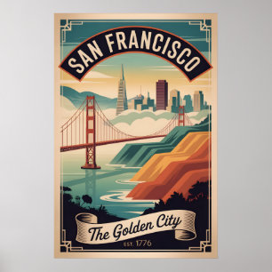 Vintage San Francisco Kalifornien Golden City Retr Poster