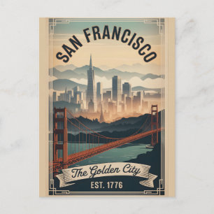 Vintage San Francisco Kalifornien Golden City Retr Postkarte