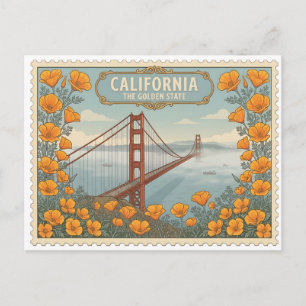 Vintage San Francisco Kalifornien Golden Gate Brid Postkarte