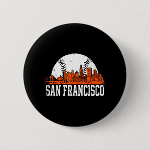 Vintage San Francisco Skyline Baseball Geschenk Mä Button