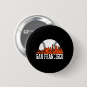 Vintage San Francisco Skyline Baseball Geschenk Mä Button (Vorne & Hinten)