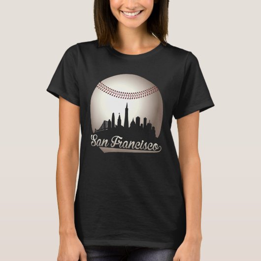 Vintage San Francisco Stadt auf Riesenbaseball T-Shirt (Vorderseite)
