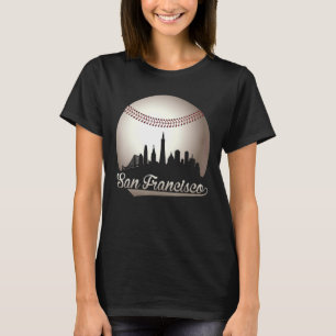Vintage San Francisco Stadt auf riesigem Baseball T-Shirt