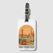 Vintage San Francisco Travel Gepäckanhänger (Vorderseite Vertikal)
