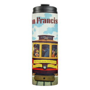 Vintage San Francisco USA personalisierter Namensb Thermosbecher
