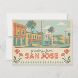 Vintage San Jose Postkarte Grüße aus