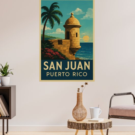 Vintage San Juan Puerto Rico Poster (Wohnzimmer 3)