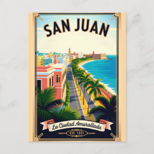 Vintage San Juan Puerto Rico Retro-Reise Postkarte