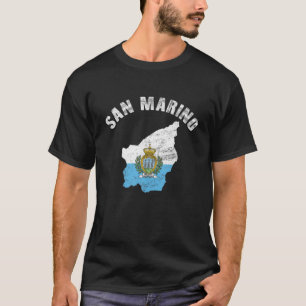 Vintage San Marino Flaggenkarte Männer Frauen Patr T-Shirt