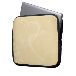 Vintage Sand-Farb-Herzen Laptopschutzhülle