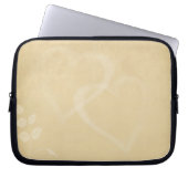 Vintage Sand-Farb-Herzen Laptopschutzhülle (Vorderseite)
